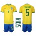 Brazílie Casemiro #5 Dětské Oblečení Domácí Dres MS 2022 Krátkým Rukávem (+ trenýrky)